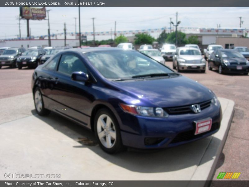 Royal Blue Pearl / Gray 2008 Honda Civic EX-L Coupe
