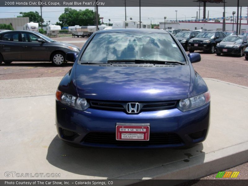 Royal Blue Pearl / Gray 2008 Honda Civic EX-L Coupe