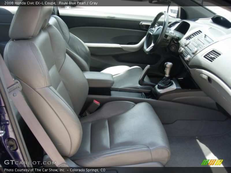 Royal Blue Pearl / Gray 2008 Honda Civic EX-L Coupe
