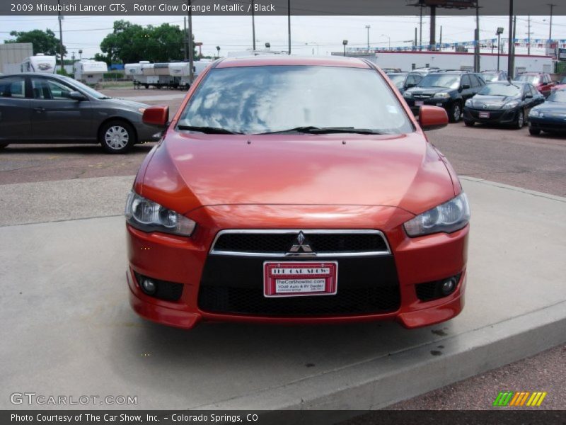Rotor Glow Orange Metallic / Black 2009 Mitsubishi Lancer GTS