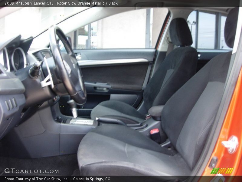 Rotor Glow Orange Metallic / Black 2009 Mitsubishi Lancer GTS