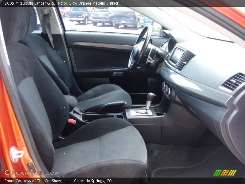 Rotor Glow Orange Metallic / Black 2009 Mitsubishi Lancer GTS