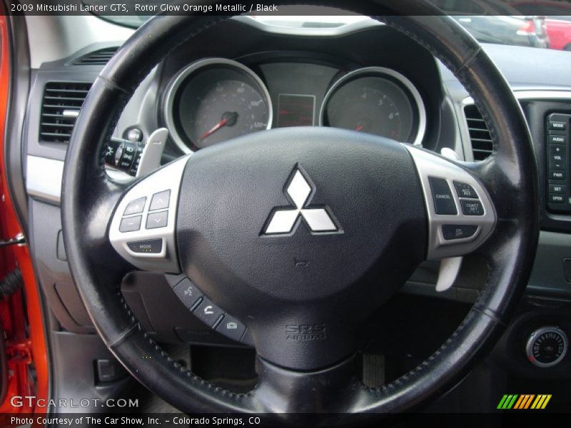 Rotor Glow Orange Metallic / Black 2009 Mitsubishi Lancer GTS