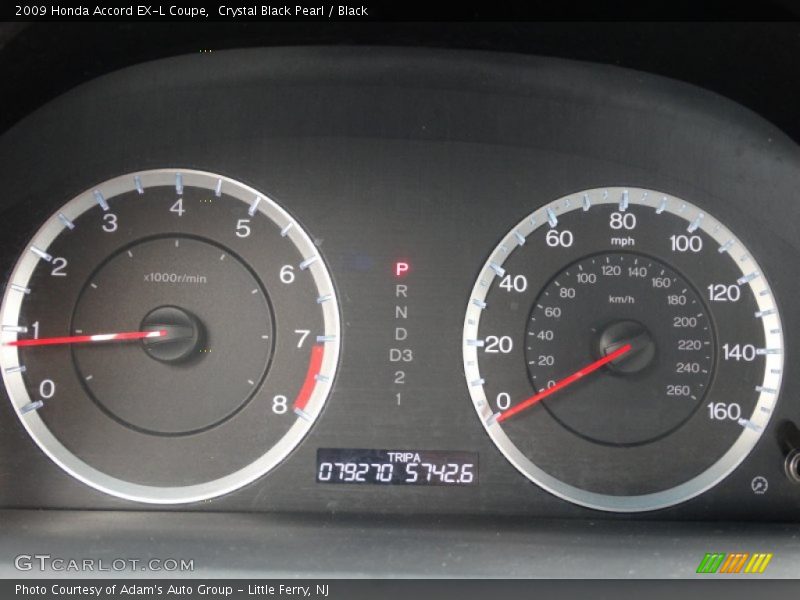 Crystal Black Pearl / Black 2009 Honda Accord EX-L Coupe