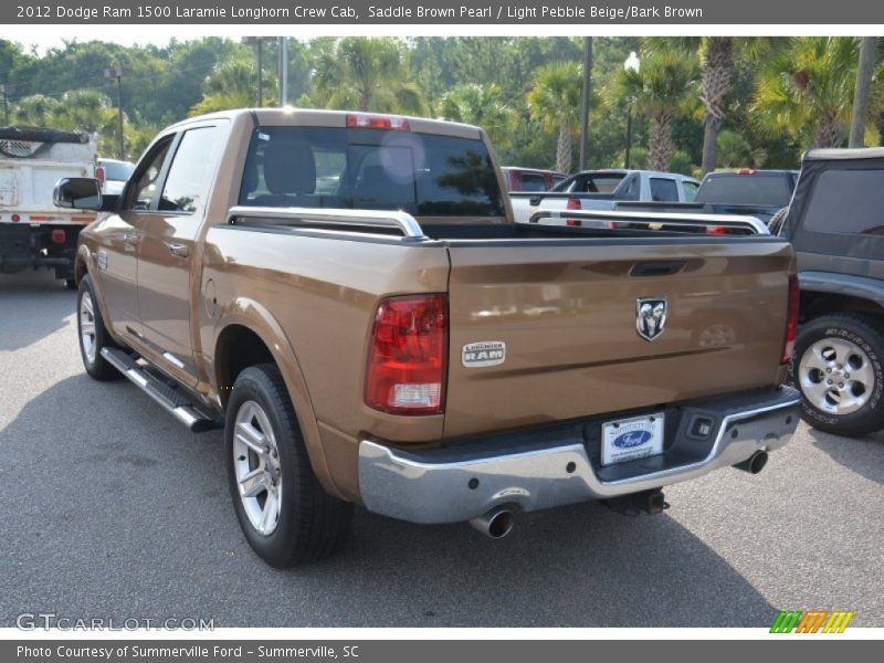 Saddle Brown Pearl / Light Pebble Beige/Bark Brown 2012 Dodge Ram 1500 Laramie Longhorn Crew Cab