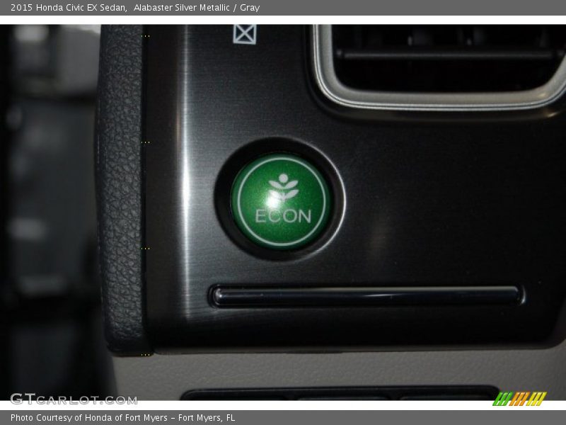 Alabaster Silver Metallic / Gray 2015 Honda Civic EX Sedan