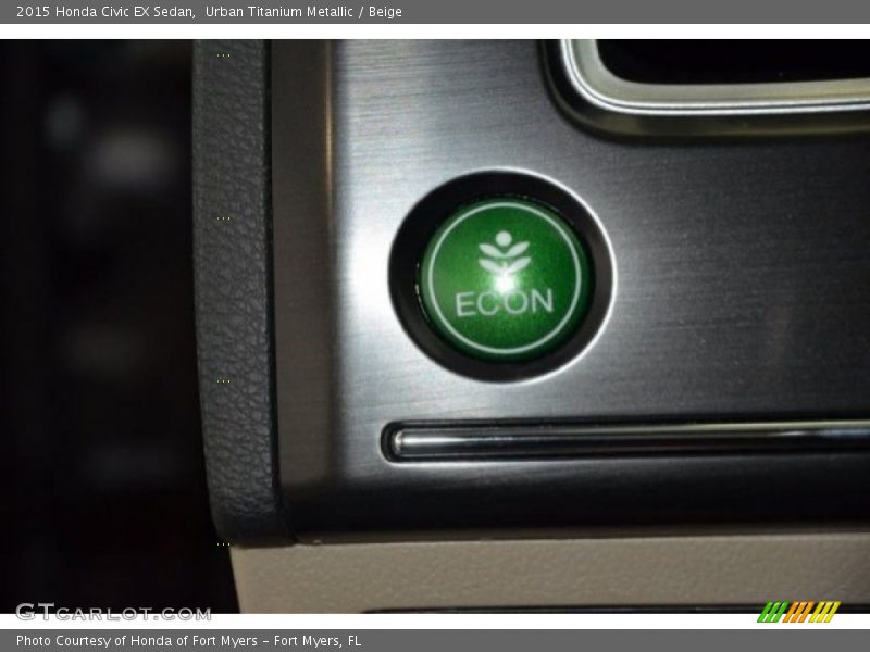 Urban Titanium Metallic / Beige 2015 Honda Civic EX Sedan