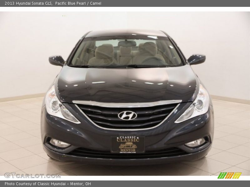Pacific Blue Pearl / Camel 2013 Hyundai Sonata GLS