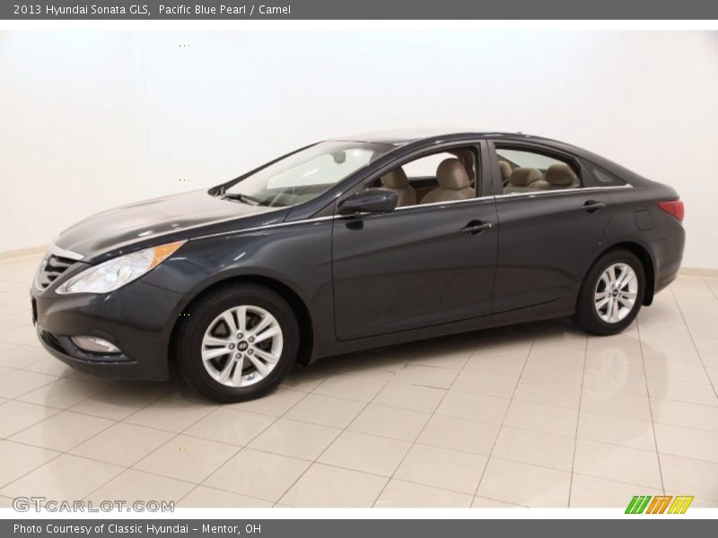 Pacific Blue Pearl / Camel 2013 Hyundai Sonata GLS