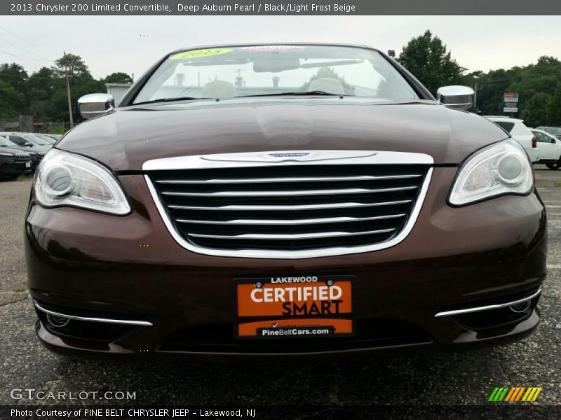 Deep Auburn Pearl / Black/Light Frost Beige 2013 Chrysler 200 Limited Convertible