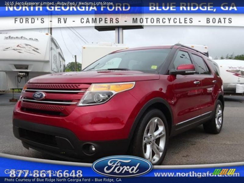 Ruby Red / Medium Light Stone 2015 Ford Explorer Limited