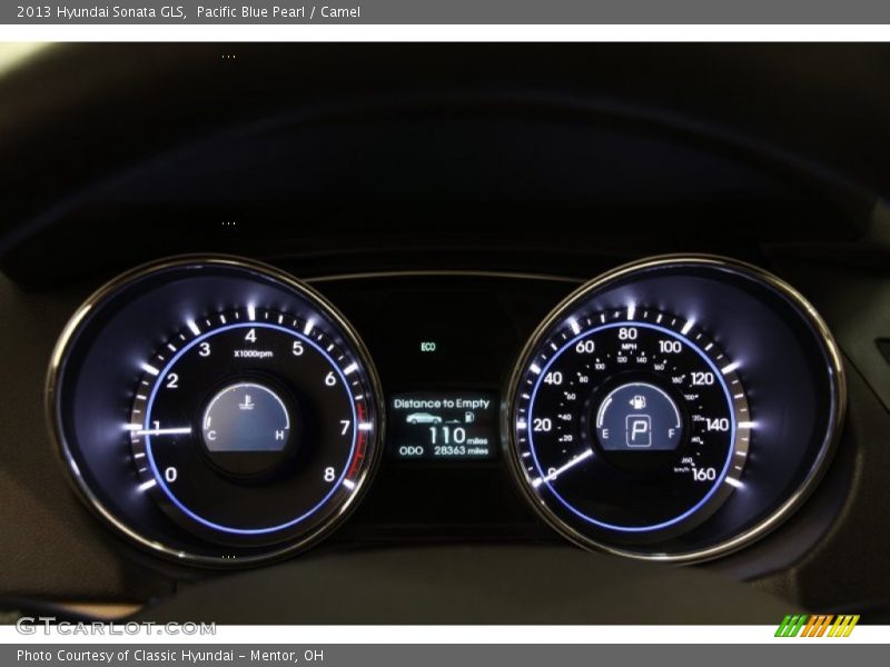 Pacific Blue Pearl / Camel 2013 Hyundai Sonata GLS