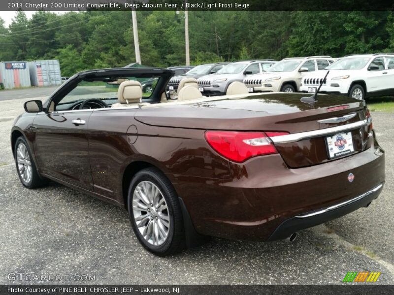 Deep Auburn Pearl / Black/Light Frost Beige 2013 Chrysler 200 Limited Convertible