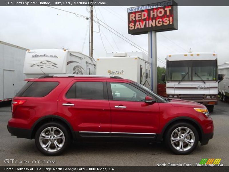 Ruby Red / Medium Light Stone 2015 Ford Explorer Limited