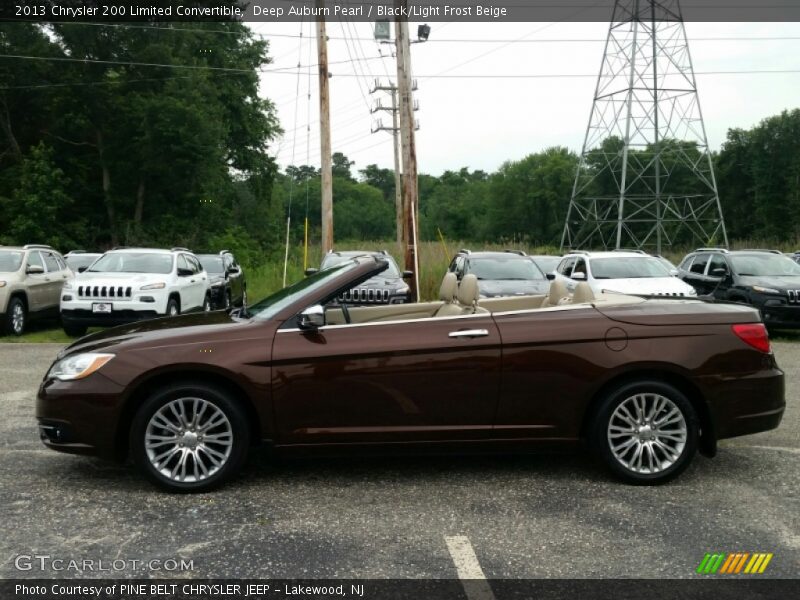 Deep Auburn Pearl / Black/Light Frost Beige 2013 Chrysler 200 Limited Convertible