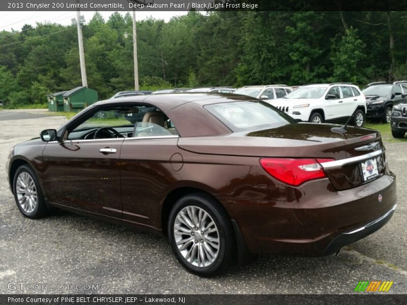 Deep Auburn Pearl / Black/Light Frost Beige 2013 Chrysler 200 Limited Convertible