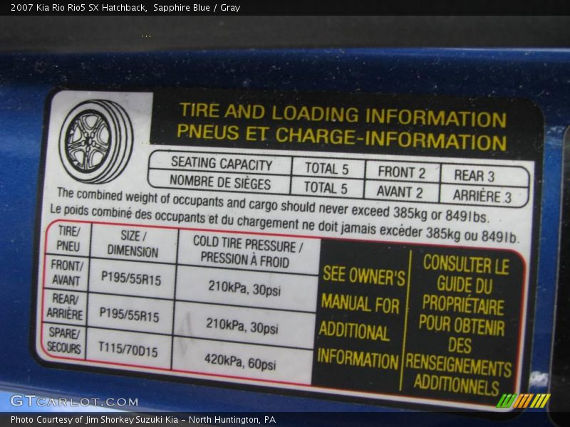 Sapphire Blue / Gray 2007 Kia Rio Rio5 SX Hatchback