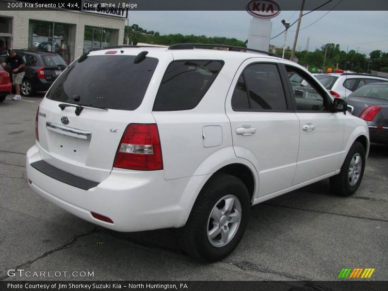 Clear White / Beige 2008 Kia Sorento LX 4x4