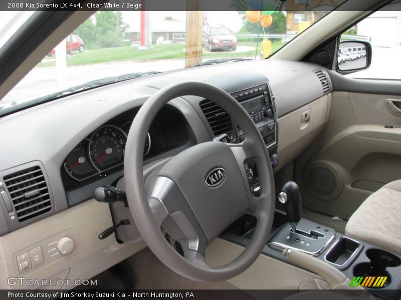 Clear White / Beige 2008 Kia Sorento LX 4x4