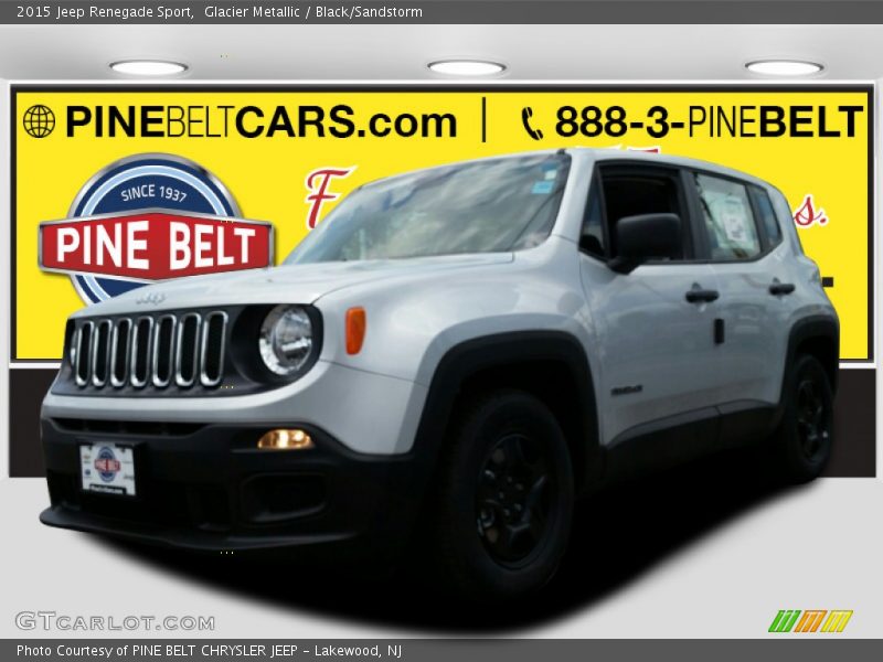 Glacier Metallic / Black/Sandstorm 2015 Jeep Renegade Sport