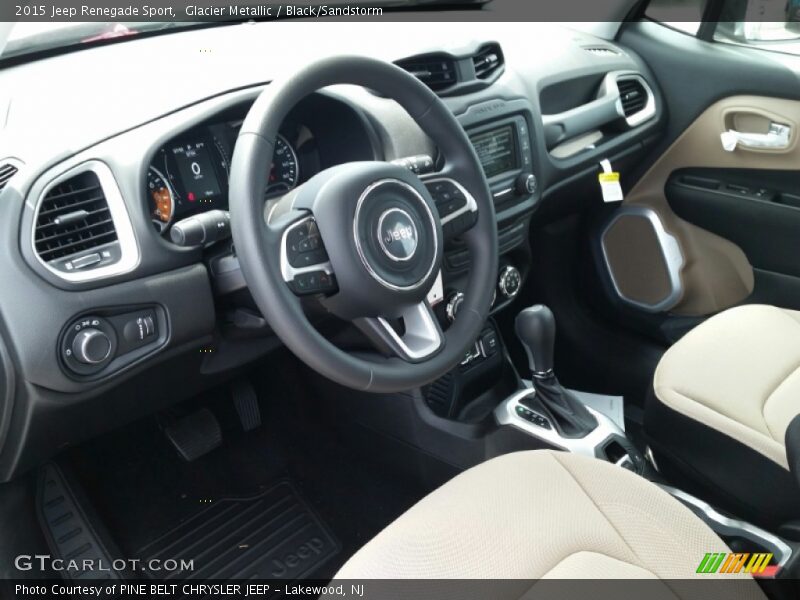 Glacier Metallic / Black/Sandstorm 2015 Jeep Renegade Sport