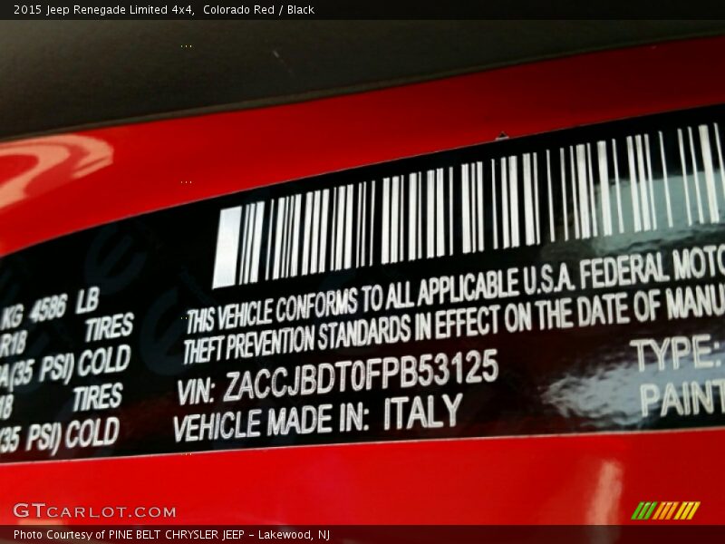 Colorado Red / Black 2015 Jeep Renegade Limited 4x4