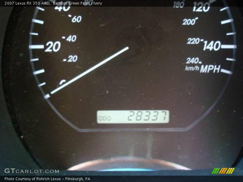 Bamboo Green Pearl / Ivory 2007 Lexus RX 350 AWD