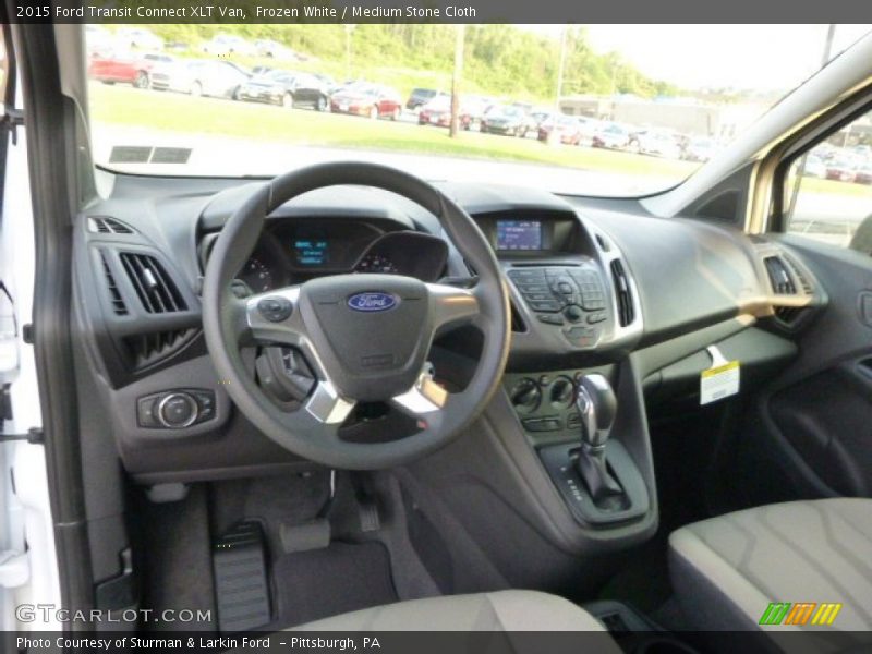 Frozen White / Medium Stone Cloth 2015 Ford Transit Connect XLT Van