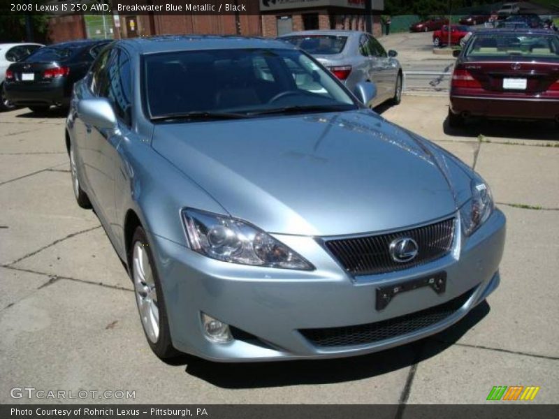 Breakwater Blue Metallic / Black 2008 Lexus IS 250 AWD