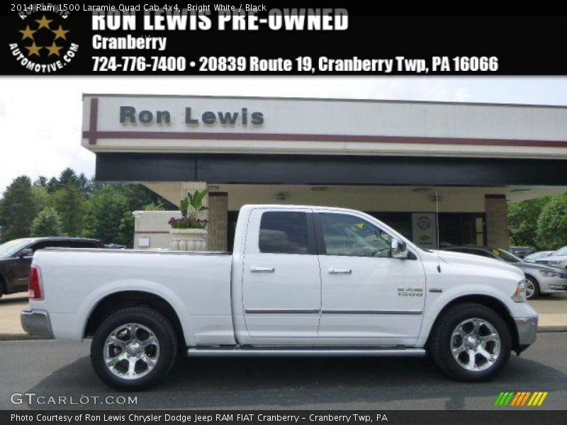 Bright White / Black 2014 Ram 1500 Laramie Quad Cab 4x4