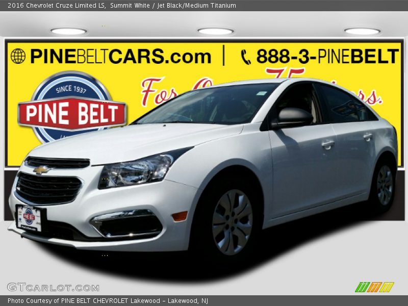Summit White / Jet Black/Medium Titanium 2016 Chevrolet Cruze Limited LS