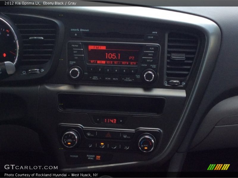Ebony Black / Gray 2012 Kia Optima LX