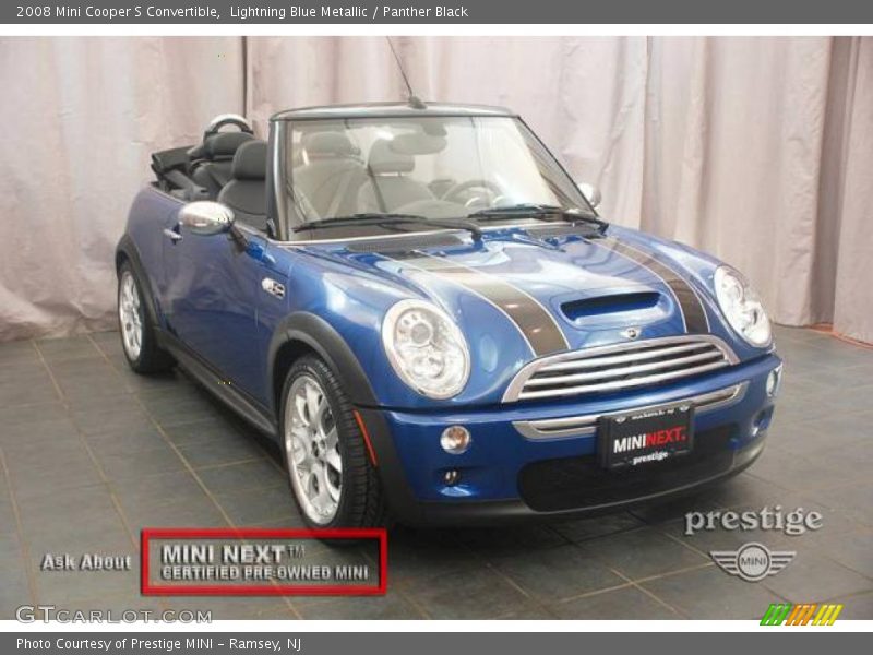 Lightning Blue Metallic / Panther Black 2008 Mini Cooper S Convertible