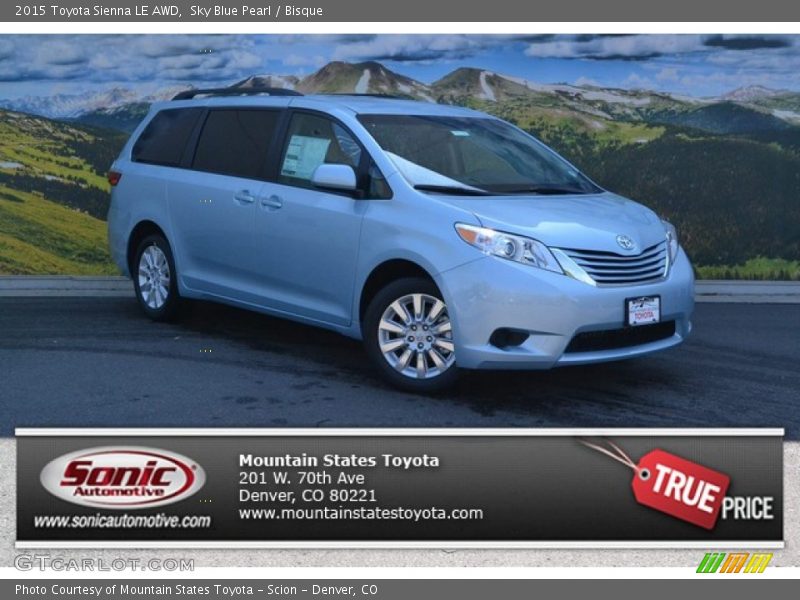 Sky Blue Pearl / Bisque 2015 Toyota Sienna LE AWD