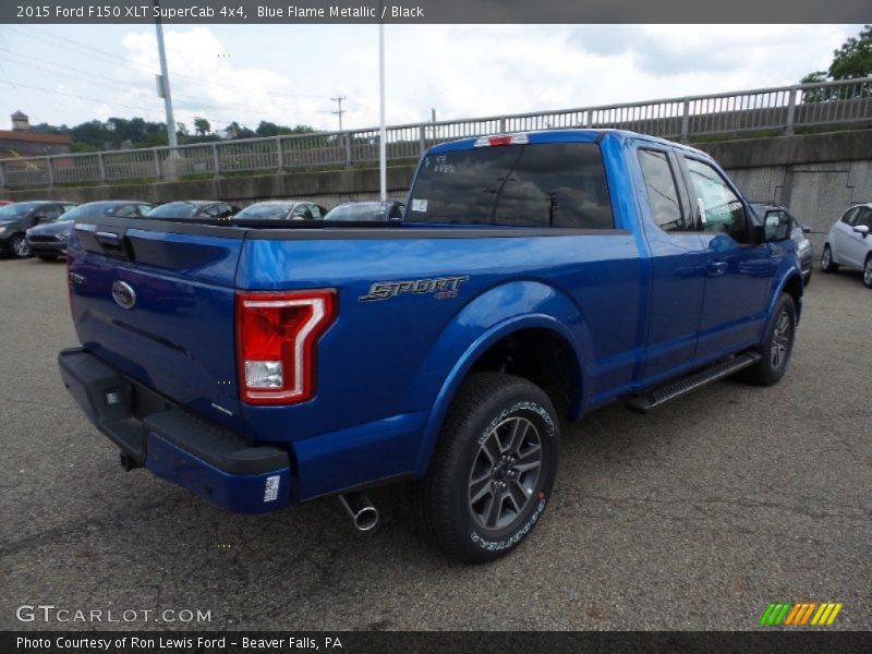 Blue Flame Metallic / Black 2015 Ford F150 XLT SuperCab 4x4