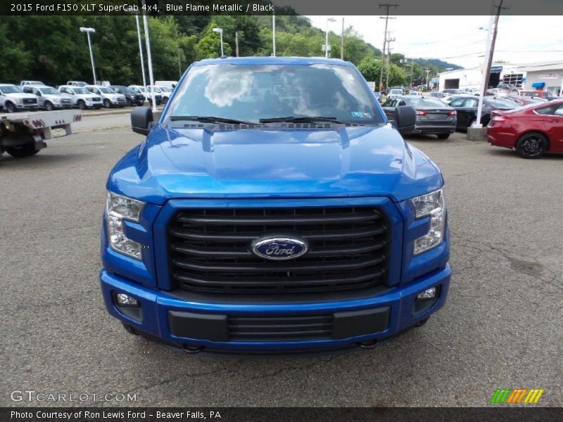 Blue Flame Metallic / Black 2015 Ford F150 XLT SuperCab 4x4