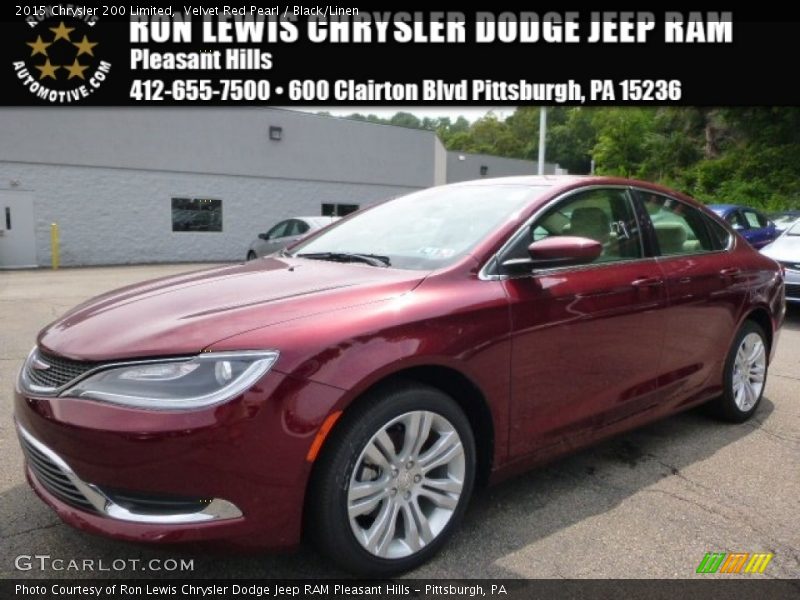 Velvet Red Pearl / Black/Linen 2015 Chrysler 200 Limited