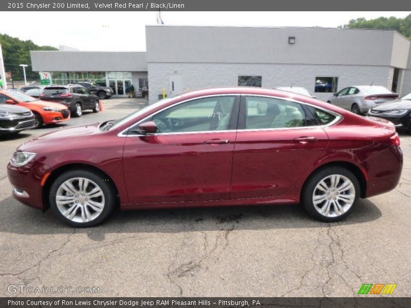 Velvet Red Pearl / Black/Linen 2015 Chrysler 200 Limited