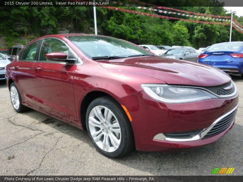 Velvet Red Pearl / Black/Linen 2015 Chrysler 200 Limited