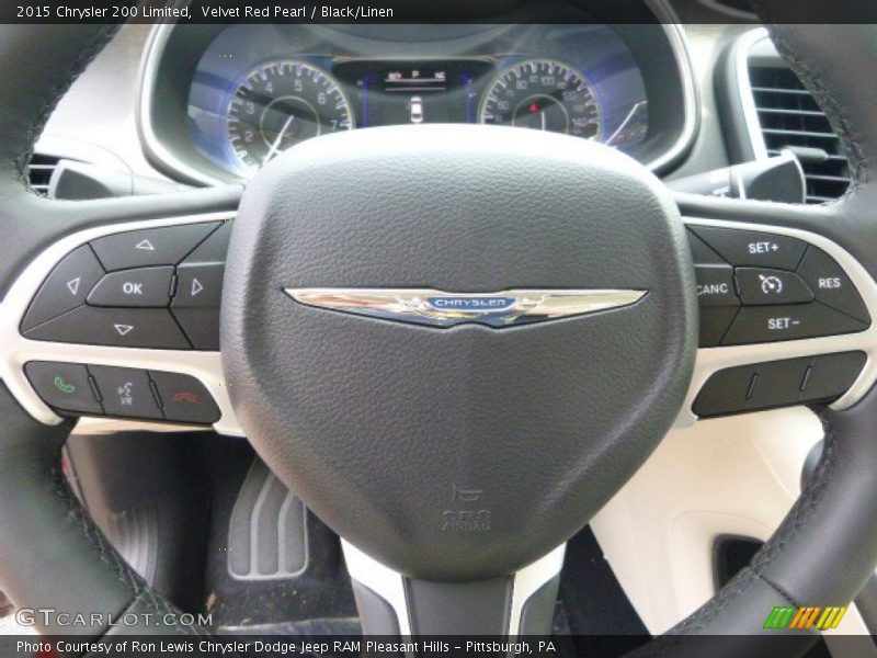 Velvet Red Pearl / Black/Linen 2015 Chrysler 200 Limited