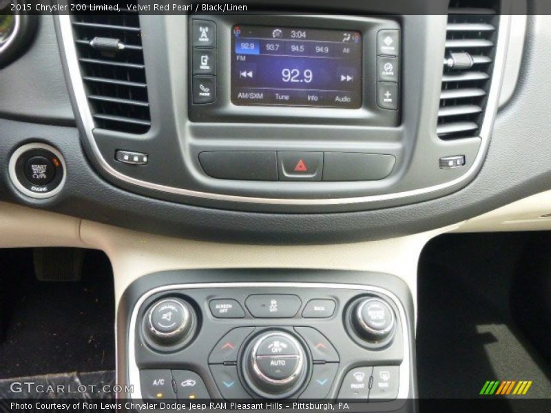 Velvet Red Pearl / Black/Linen 2015 Chrysler 200 Limited