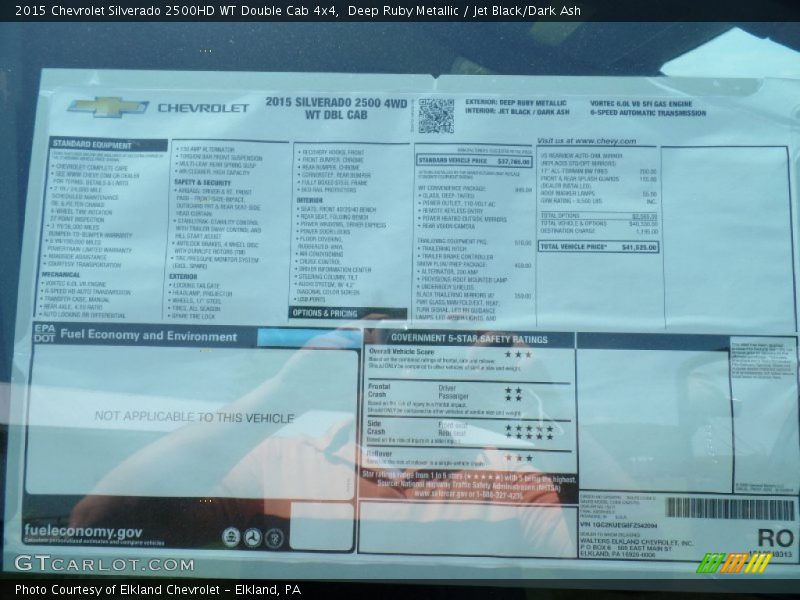 Deep Ruby Metallic / Jet Black/Dark Ash 2015 Chevrolet Silverado 2500HD WT Double Cab 4x4