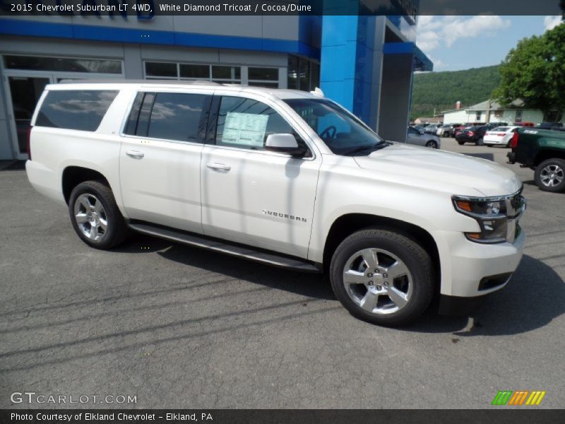 White Diamond Tricoat / Cocoa/Dune 2015 Chevrolet Suburban LT 4WD