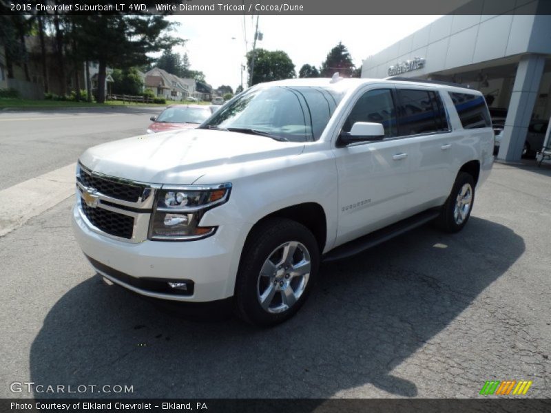 White Diamond Tricoat / Cocoa/Dune 2015 Chevrolet Suburban LT 4WD