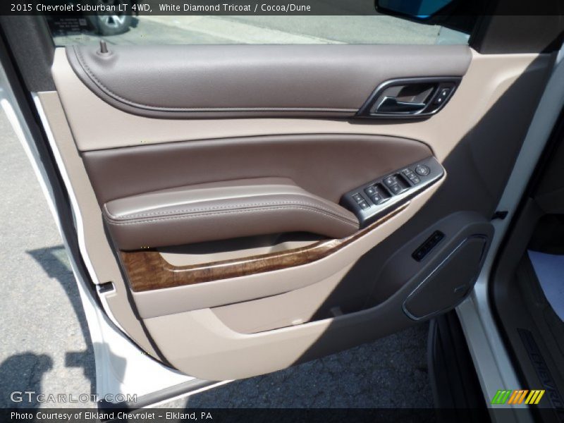 White Diamond Tricoat / Cocoa/Dune 2015 Chevrolet Suburban LT 4WD