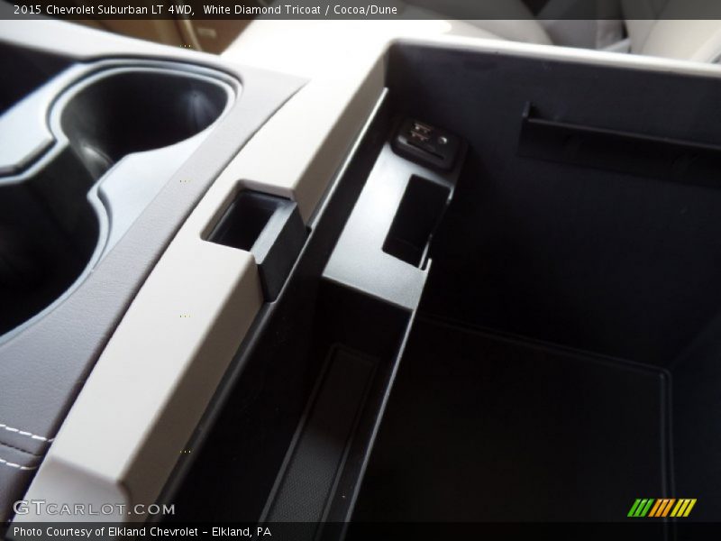 White Diamond Tricoat / Cocoa/Dune 2015 Chevrolet Suburban LT 4WD