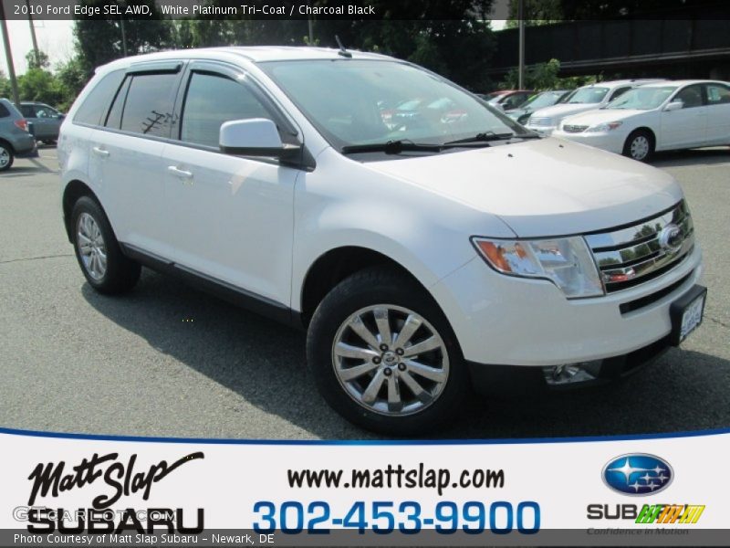 White Platinum Tri-Coat / Charcoal Black 2010 Ford Edge SEL AWD