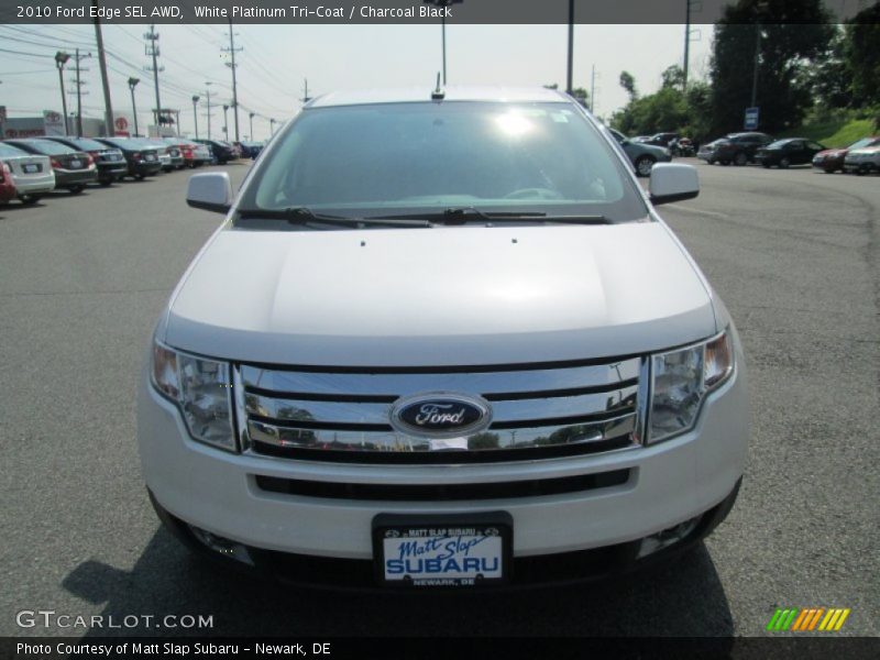White Platinum Tri-Coat / Charcoal Black 2010 Ford Edge SEL AWD