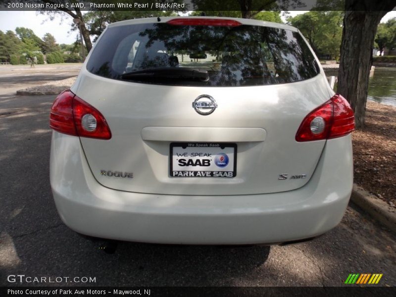 Phantom White Pearl / Black/Red 2008 Nissan Rogue S AWD