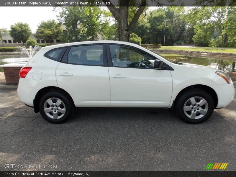 Phantom White Pearl / Black/Red 2008 Nissan Rogue S AWD